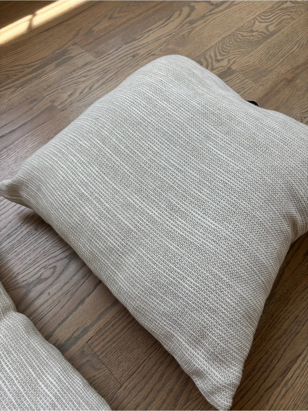 Calvin Klein 19 in Square Taupe Beige White Throw Pillows Set of 2